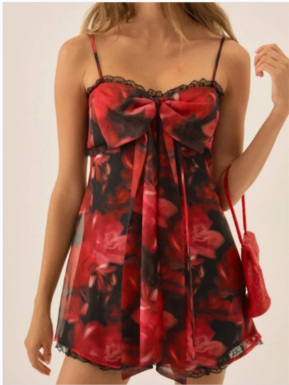 For Love and Lemons Tatum Bow Mini Dress size M